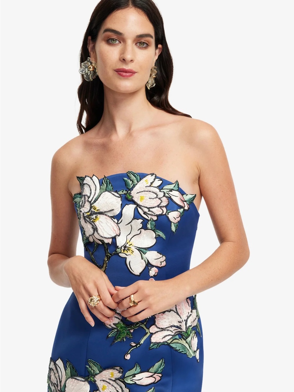Leo Lin Zaria Appliqué Floral Bustier Mini Dress